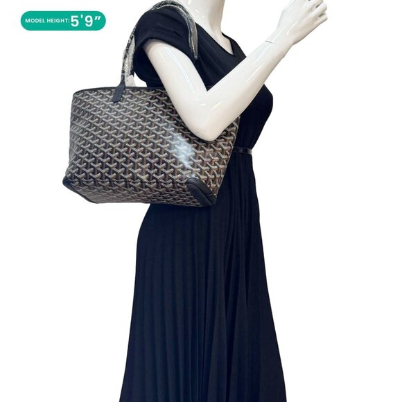 Goyard  Artois PM Chevron Print Coated Canvas Tote Bag Black - Picture 2 of 13